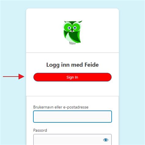 logg inn med feide.